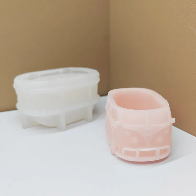 3D-Bus-Blumentopf-Silikonform – Kreative Form Für Sukkulenten-Töpfe, Harzguss & DIY, Maße 11,1x8,3x6,5 Cm