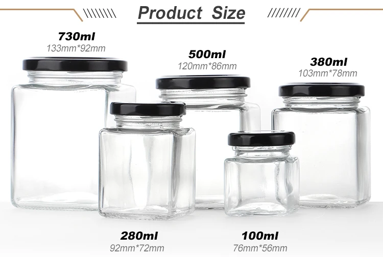 Factory Wholesale Square Shape Glass Jar Jam Jars With Twist Off Lid Honey Jars Buy Wholesale