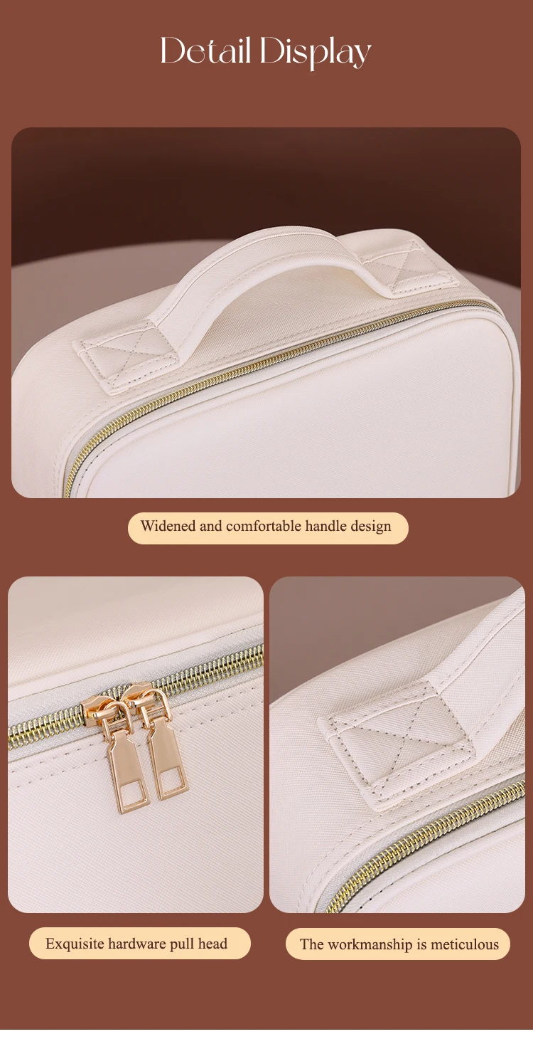 Travel Bags Box Led Light Large Capacity Makeup Case Storage Bag Waterproof PU Cosmetic Case with Led Lights and Mirror