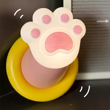 USB-Powered Light Cat's Claw Refrigerator Sticker with Silicone lamp Warm White LED Night Light Type-C for Decoration