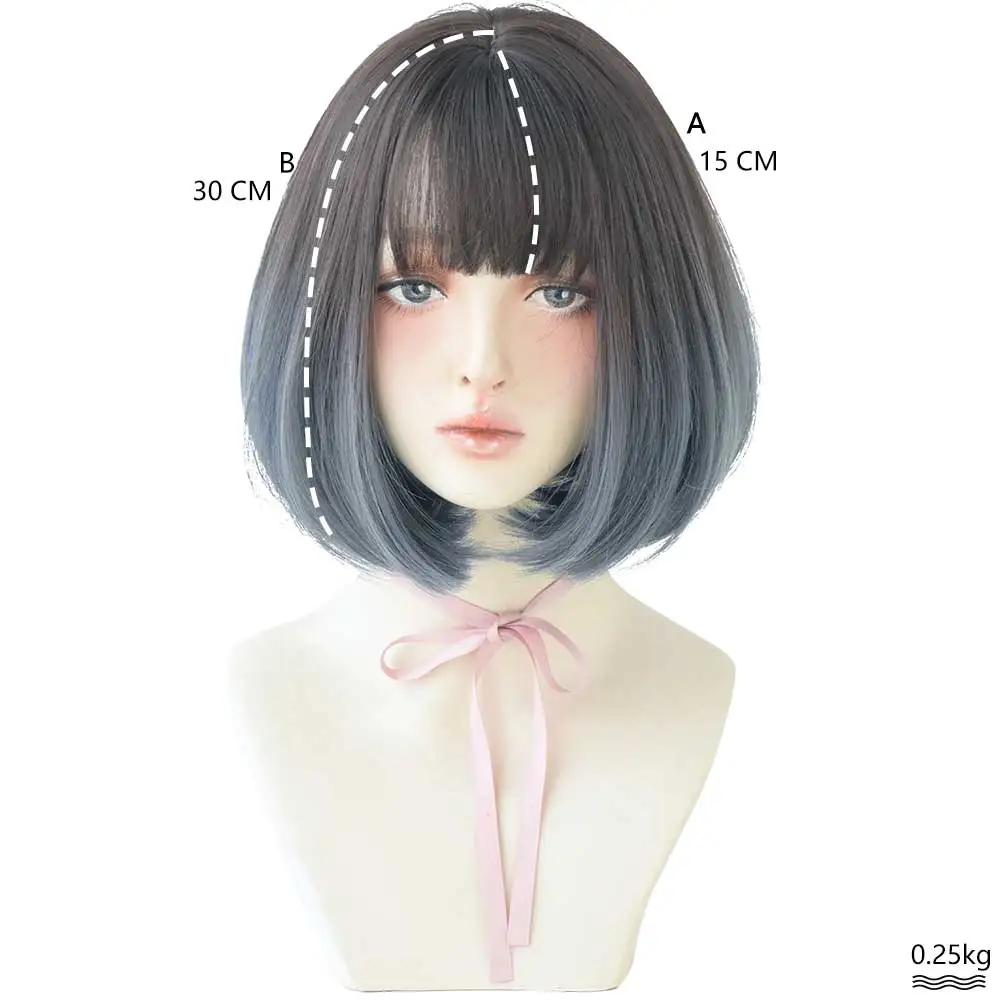 7JHH WIGS Ombre Blue Bob Short Hair Wigs for Women Wholesale