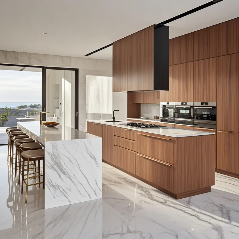Modern Design Modular Kitchen Cabinets Custom Laminate and Glass ...
