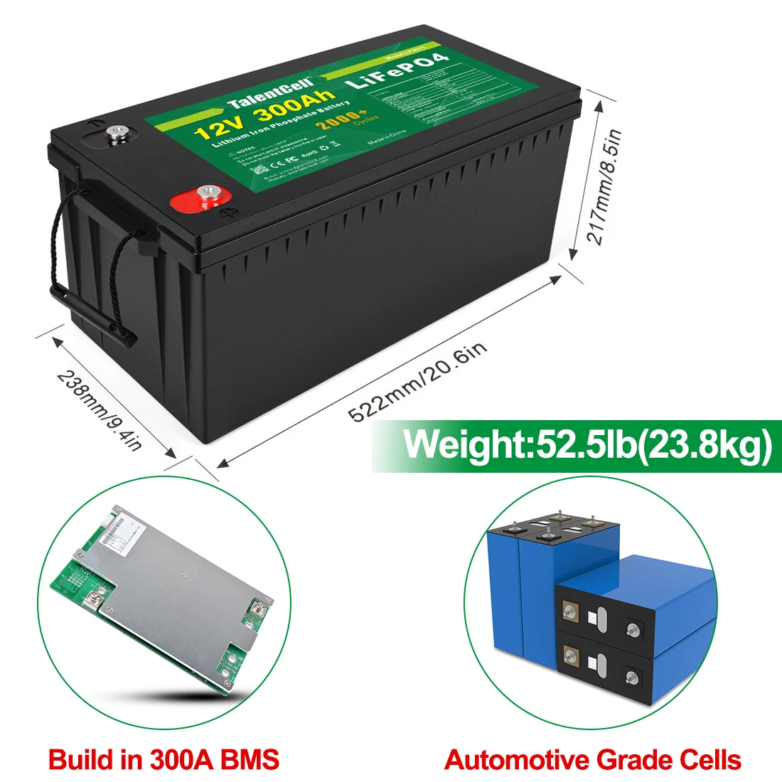 Yabo Us Stock Lifepo4 Bms Lifepo4 Battery Pack 12v 48v 120ah 150ah 170ah 200ah 300ah Lifepo4 6725