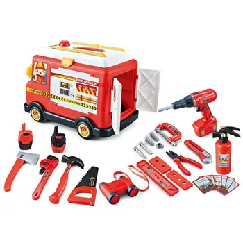 Camion De Pompier 4 En 1 – établi Et Boîte à Outils En Bois, Jouet Montessori Dès 2 Ans