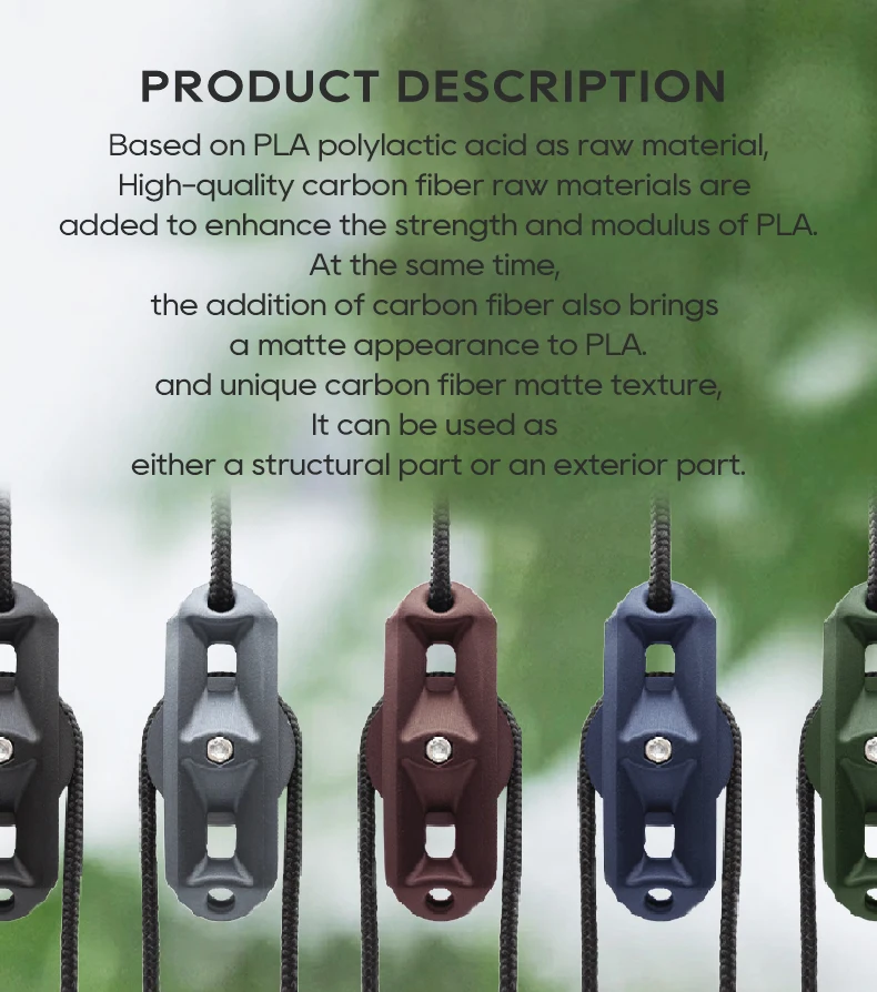 Colorful Pla Carbon Fiber Red Green Grey Black Navy Blue Directly Factory Price Filament Pla Cf