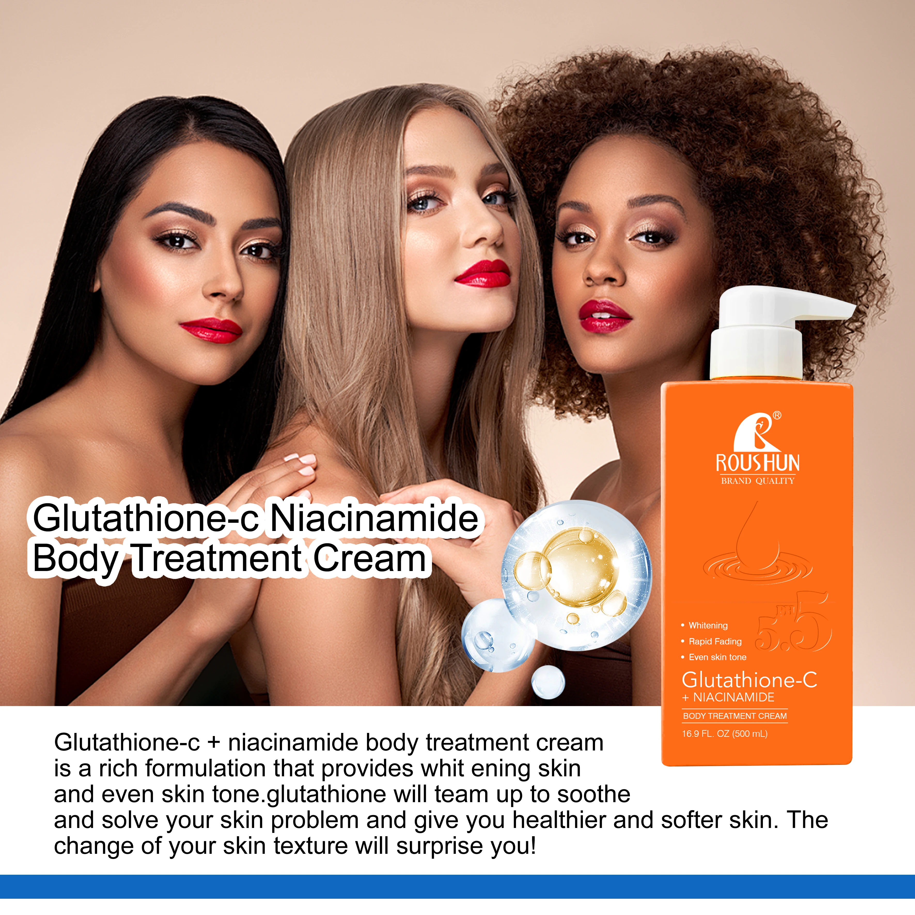 glutathione body butter Roushun Wholesale Body Butter Manufacturers Glutathione-c Niacinamide Body Lotion Glutathione IV Drip in
