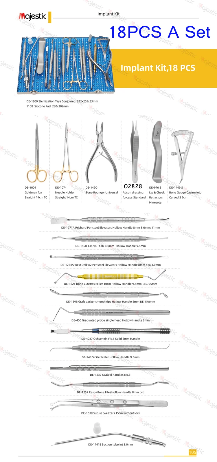 Universal Instrument Kit Universal Implant Equipment Surgery Tools 12pcs/18pcs/26pcs Dental ...