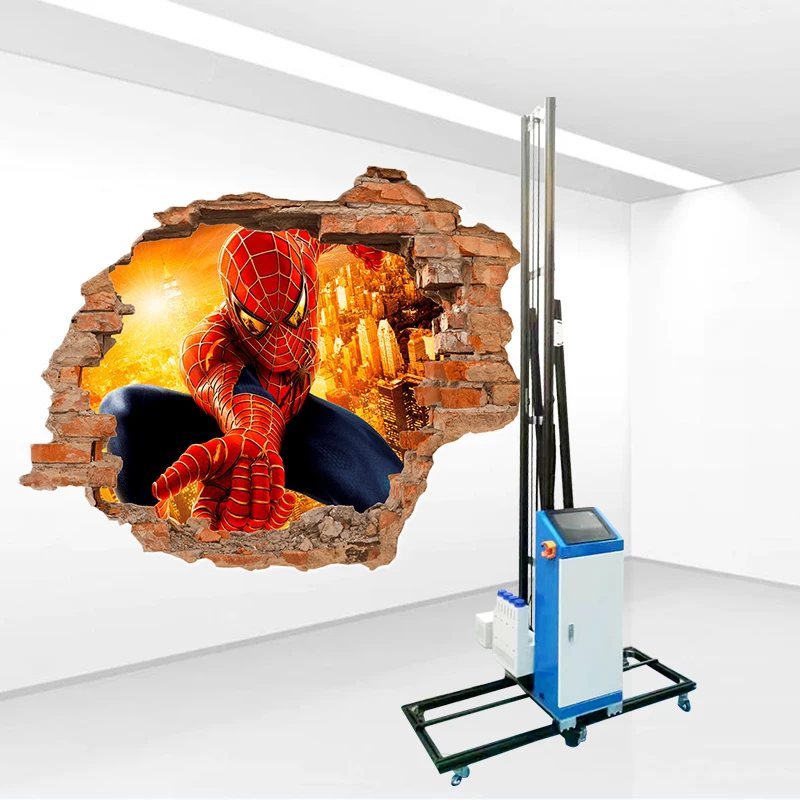 Automatic 3D 5D Effect Vertical Mural Wall Inkjet Printer Direct to Painting Glass Ceramic Tile Indoor Outdoor Printing Machine