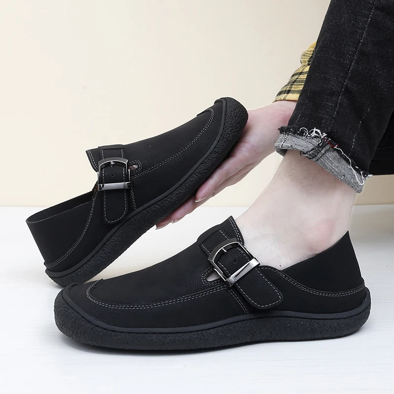 Factory Supply OEM Service Large Size Handmade Office Genuine Leather Dress Shoes Business Men Leather Shoes Loafers