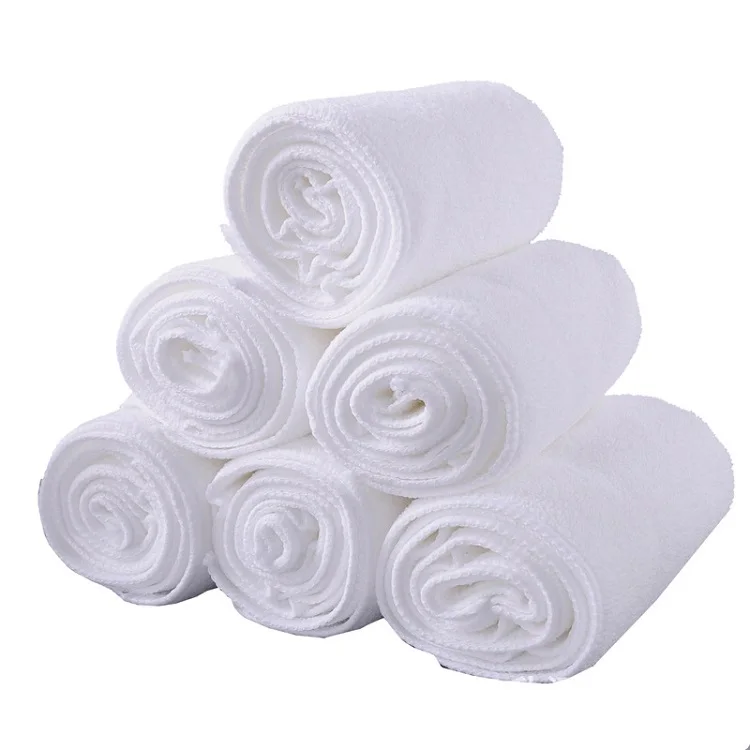25cm Square Hotel Kitchen White Microfiber White Towel Dish Towel White