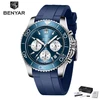 4 silver blue rubber strap