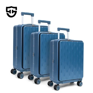 Factory Wholesale Travel Suitcase Large Capacity Front Opening Luggage Compartment Zipper Carry on Size Luggage Suitcase