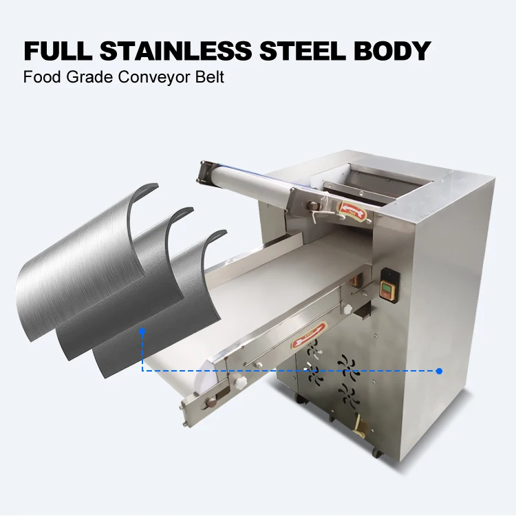 Full Stainless Dough Sheeter Cake Rondo Belt Mixer Kitchen Machine Kneading Press 30cm Pizza Rolling