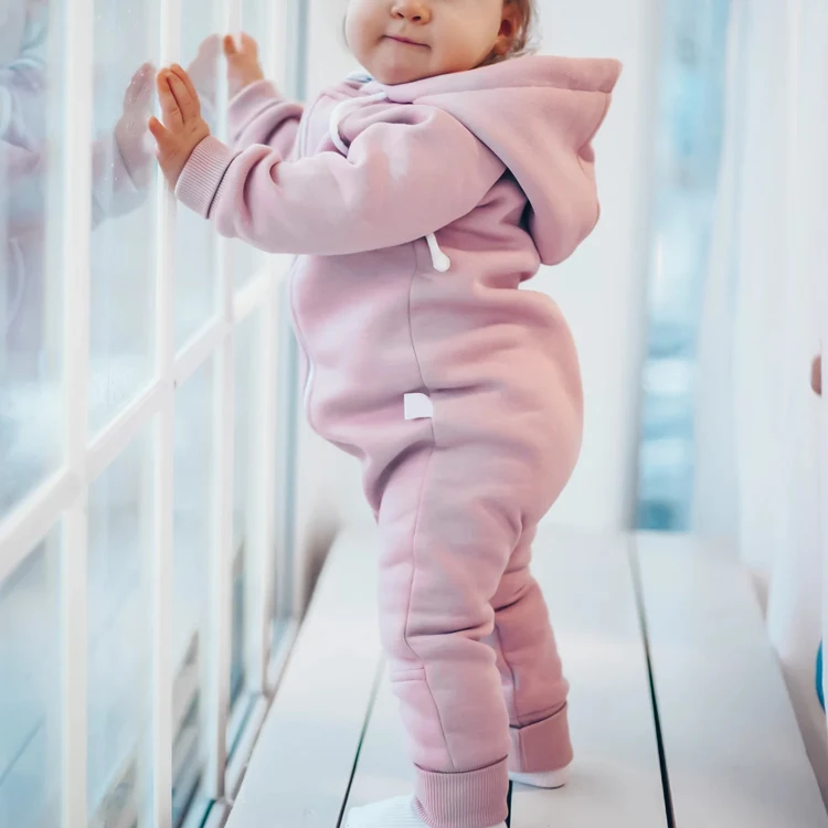 Infant Organic Cotton Hoodie Romper Toddler Zipper Baby Clothes Baby