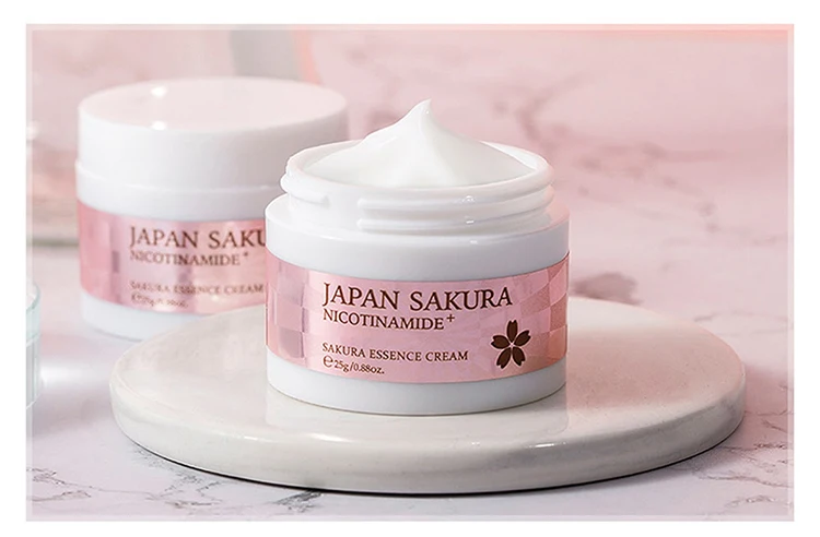 OEM Face Cream Cosmetic Improve Wrinkle Organic Facial Whitening Anti-Aging Nourishing Brightening Sakura Skin Care Gift Set