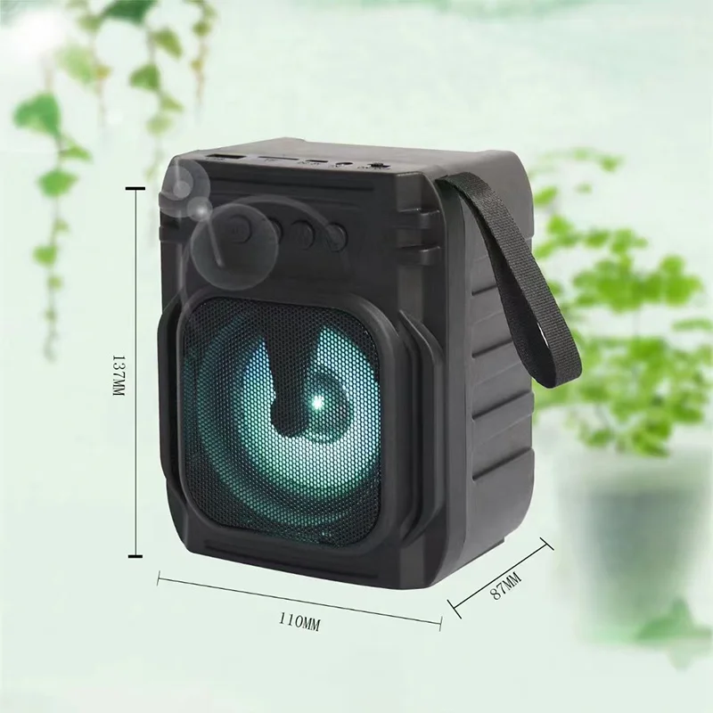 Altavoz Inalámbrico Portátil para Exteriores ABS-3107, con Luces de Colores en Forma de Llama, Gran Venta