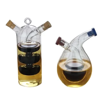 2 in 1 dual Opening Glass Container for Balsamic Vinegar and Olive Oil