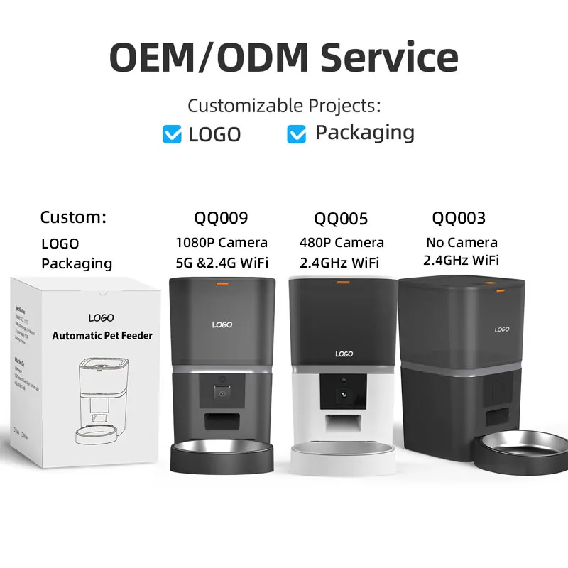 1080P Automatic Cat Feeder with Camera 6L App Control Smart Feeder Cat Dog Food Dispenser with Stainless Steel Bowl