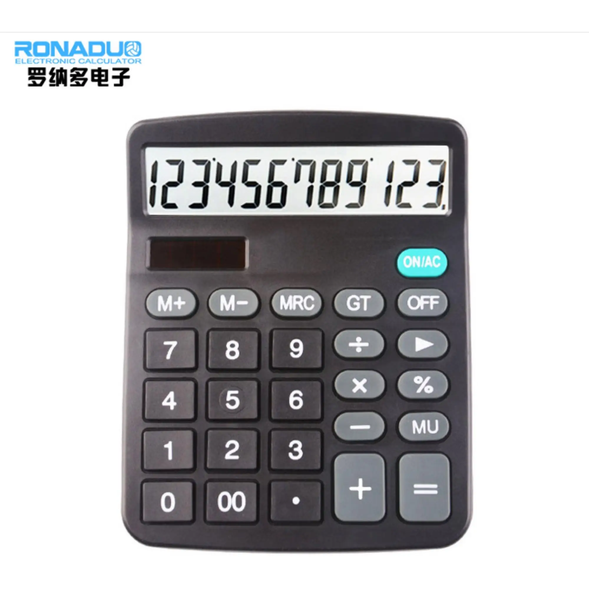 calculadora electrónica 12 dígitos gran pantalla LCD mano para el negro diario 