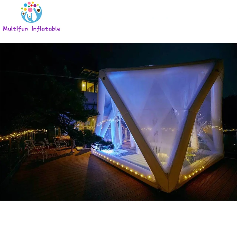 stargazing inflatable camping tent inflatable football shaped clear dome tent