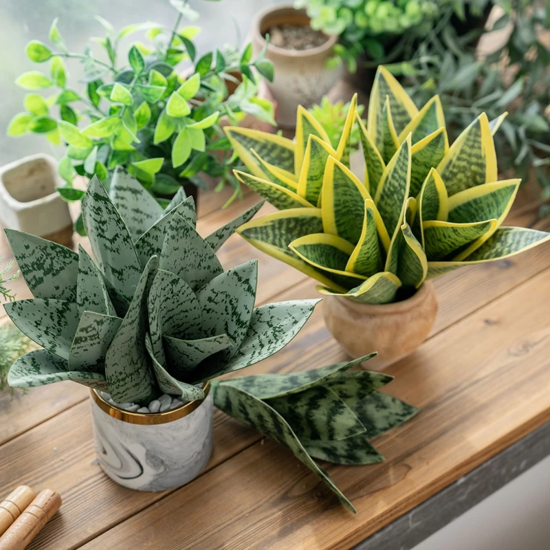 CL20004 Mini Snake Plant Faux Sansevieria Plant for Home Office Room Indoor  Decor Housewarming Gifts Artificial Flower