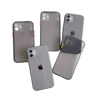 New Fashion Soft Matte Translucent PC TPU Shockproof Phone Case for iPhone 15 14 13 12 11 Pro Max