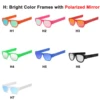 H : montures de couleur vive avec miroir polarisé.