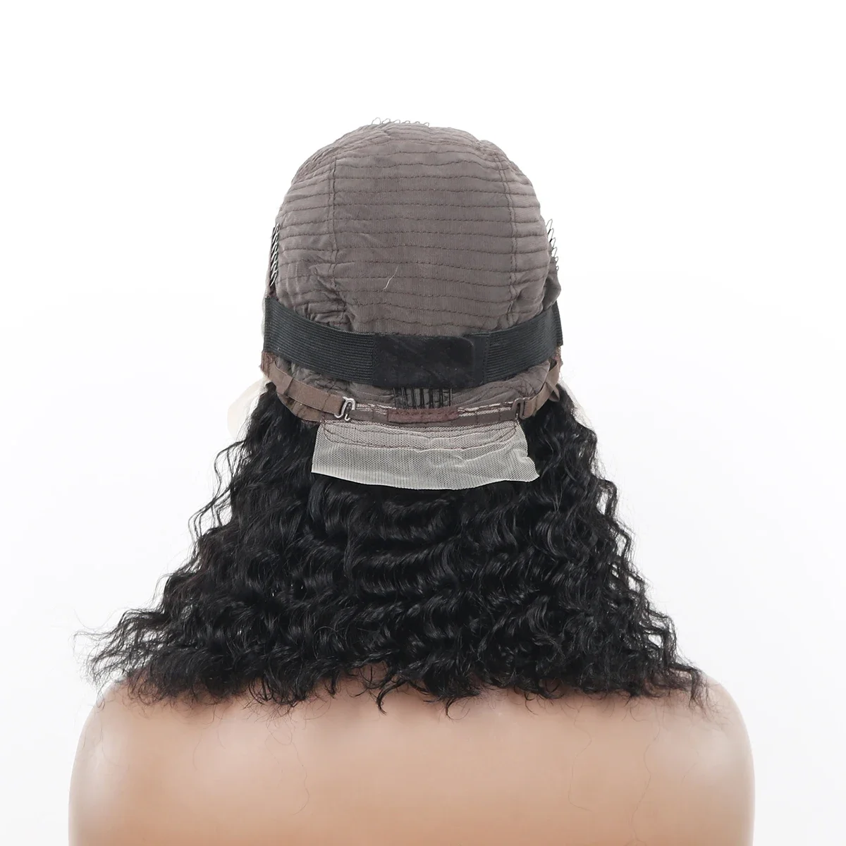 Deep Wave Human Hair Short Bob Wig With Lace Frontal 180 Density_voghion.com