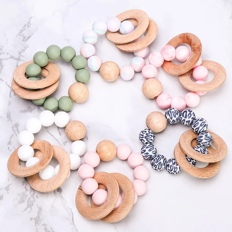 Kean Cheap Non-Toxic BPA Free Silicone Beach Ring Baby Toy Teether  Wholesale Wooden Teethers