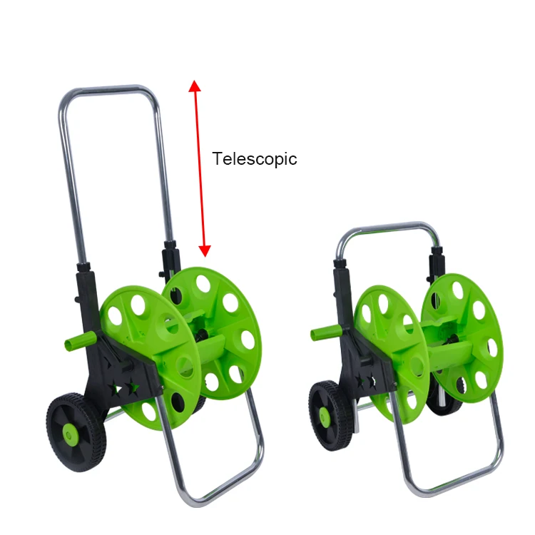 VERTAK Outside Portable Expandable Handle Retractable Garden Water Hose Reel Cart with Wheels