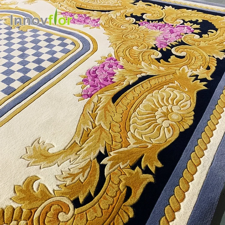 Extra Large Rugs Embossed Discount Dinning Modern Dining Living Room Design Factory Price Wool Large Area Rug