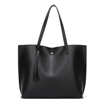 Classy PU leather designers leather tote shoulder bags custom brands cheap tassel handbags purses women bag