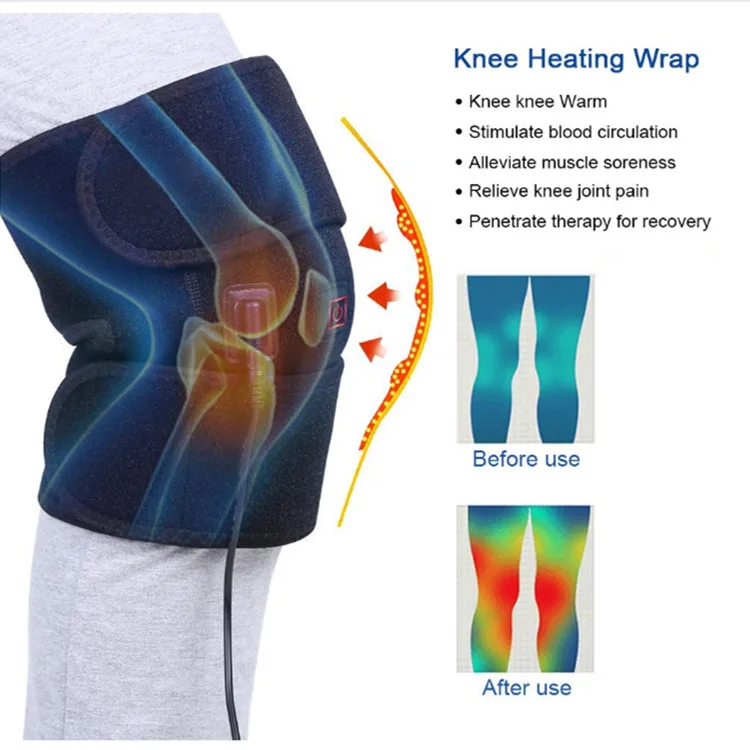 Electric Knee Heating Pad USB Heated Knee Brace Support for Arthritis Joint Old Cold Leg Knee Warmer#HX-82