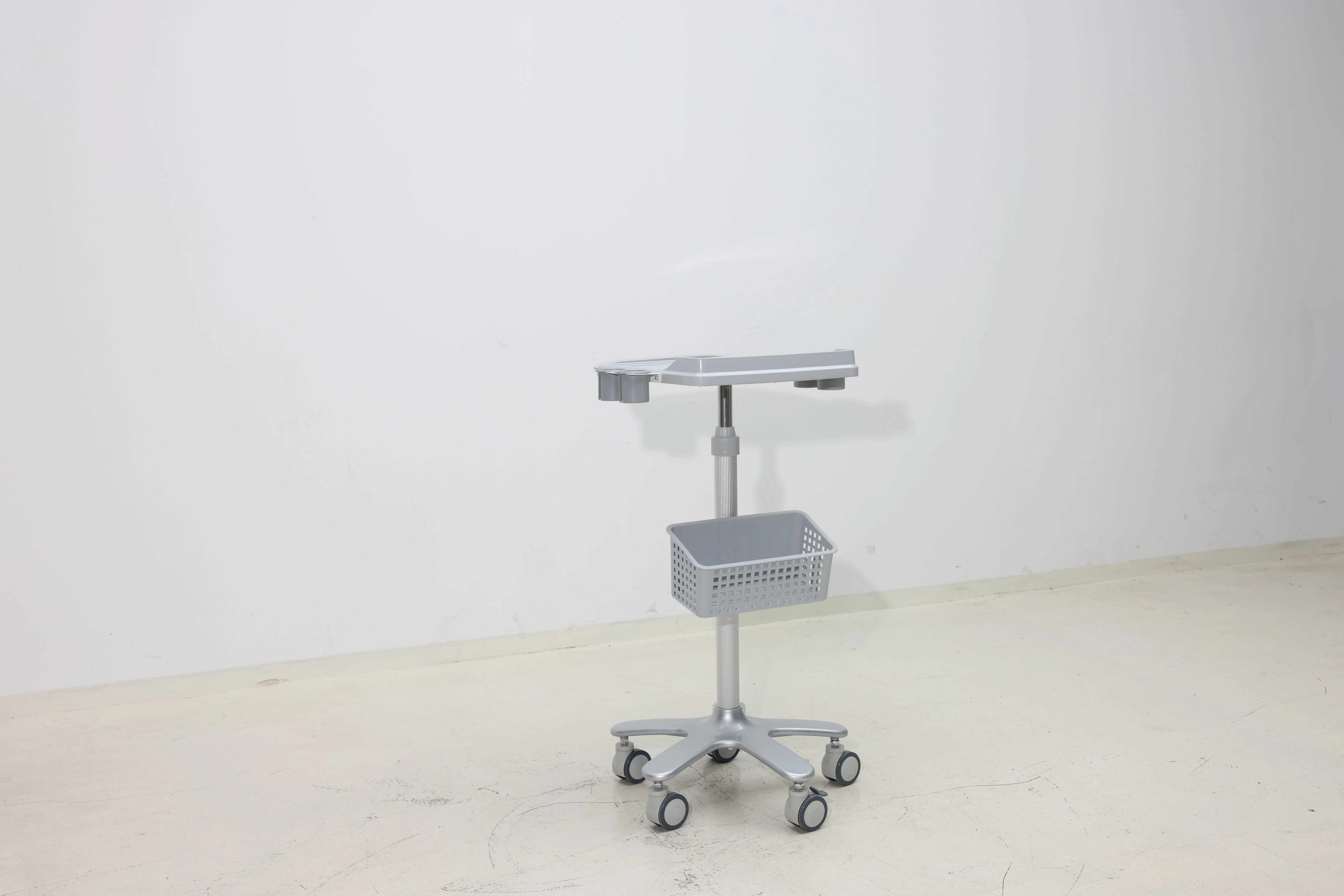 Modern Height-Adjustable Medical Computer Cart Keyboard Tray Storage Drawers ABS Hospital Hotel School Dining Nursing Stations 4