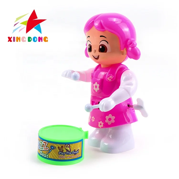 Wholesale custom wind up toys cute mini cartoon boy beat a drum