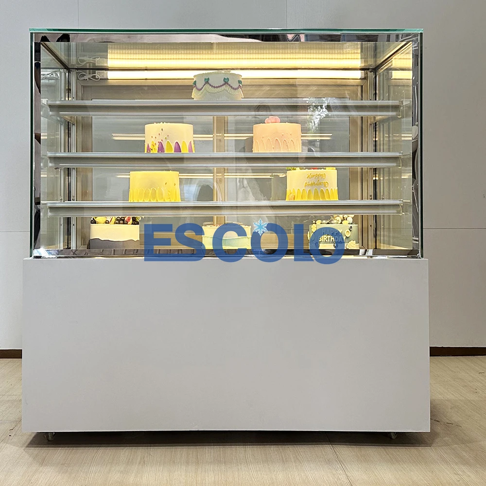 Cake Cold Showcase Cooler Marble Based Cake Display Cabinet Glass Door Fridge for Bakery Shop