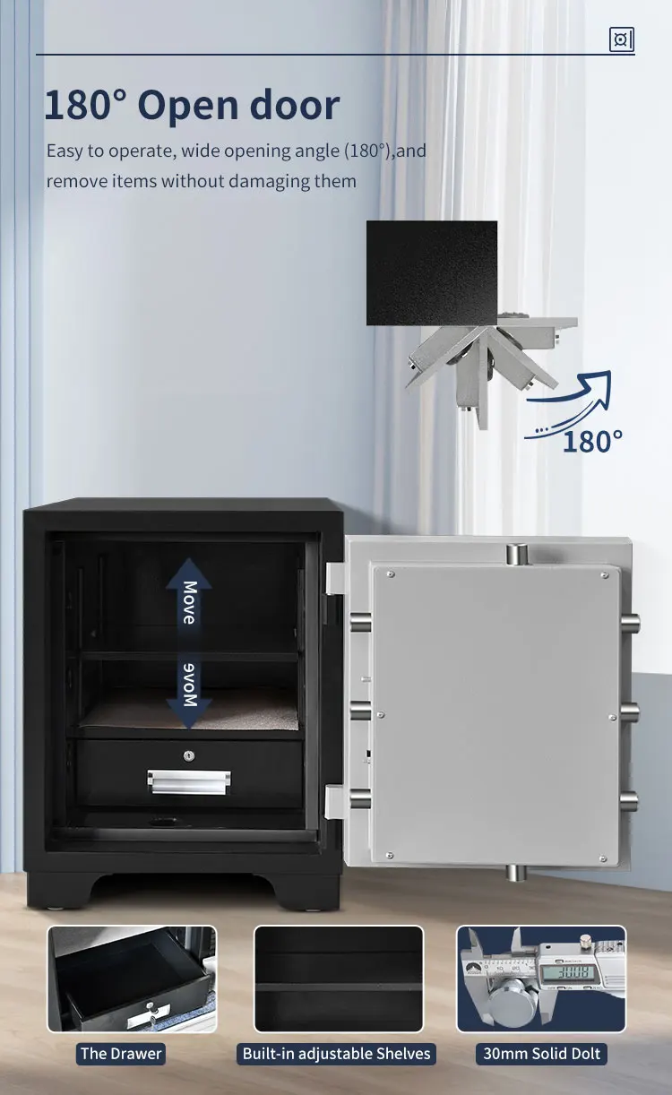 CEQSAFE Wholesale Price Safe Box Fireproof Fingerprint Office Digital Strongbox Security Fireproof Safe Box for Money manufacture