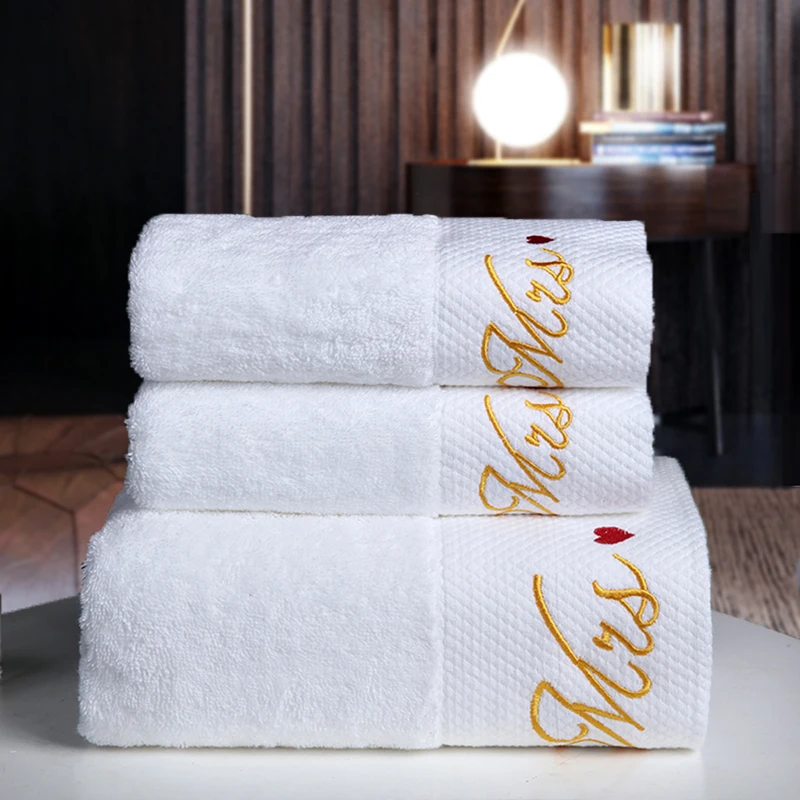 5 Star Hotel Standard Oem Embroidery Logo White Towels Thick Bath Towel ...