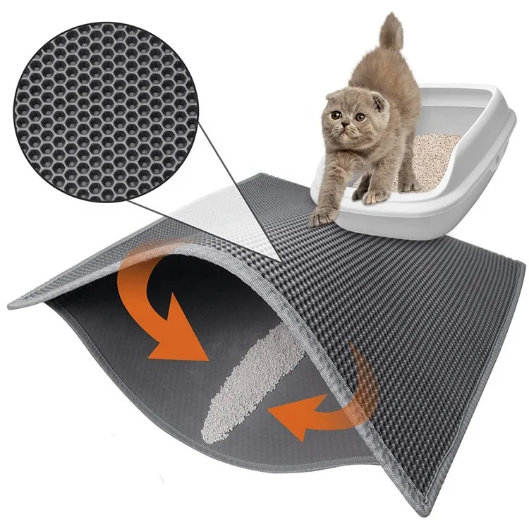 Anti-Tracking Pet Cat Litter Mat Foldable Waterproof Urine Proof