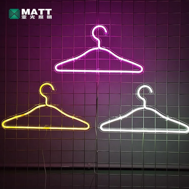 Matt Custom Hanger with Letters Neon Sign for Clothing Shop