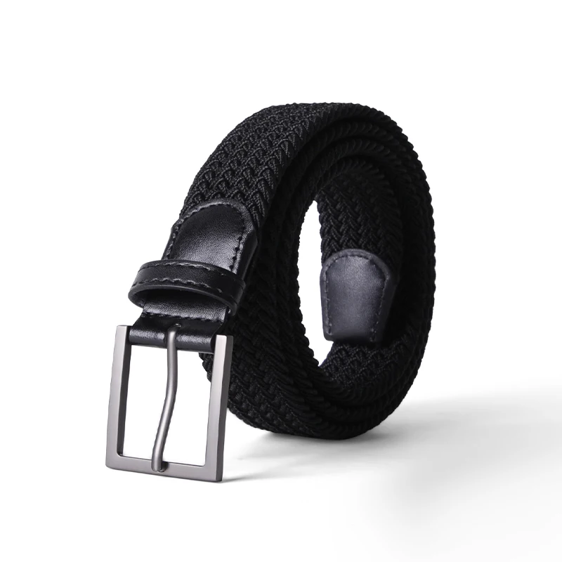 Men's Casual Customization Waist Belt Woven Elastic Polyester Stretch Knitted with Braided Design