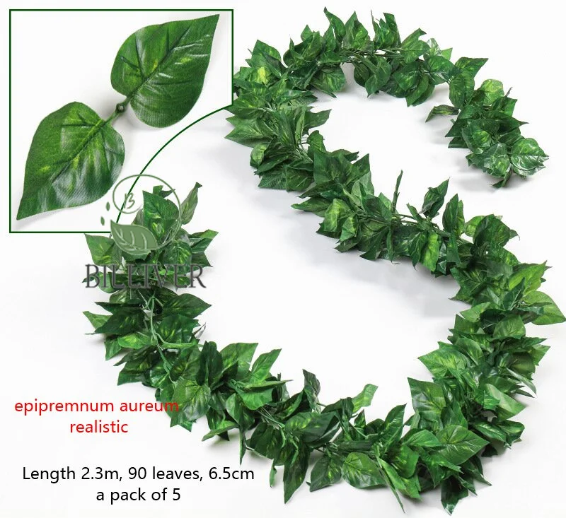 90 Pcs Leaves Artificial Ivy Garland Silk Ivy Vines Greenery Vines for Bedroom Decor Aesthetic Room Wall Home Decoration