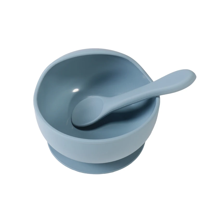 wrap toddler dinnerware silicone baby feeding suction bowl spoon set kid dining bowl dishwasher safe factory