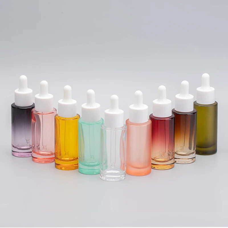 cosmetic glass amber/clear/frosted/pink dropper bottle 30ml Personal Care serum/essential oil bottles