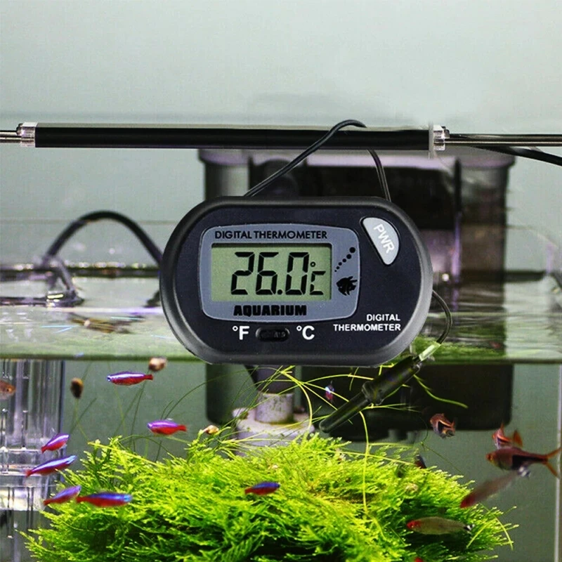 Digital Lcd Display Fish Aquarium Reptile Terrarium Temperature Thermometer  Probe Meter Fridge With Suction Cup Pet Supplies