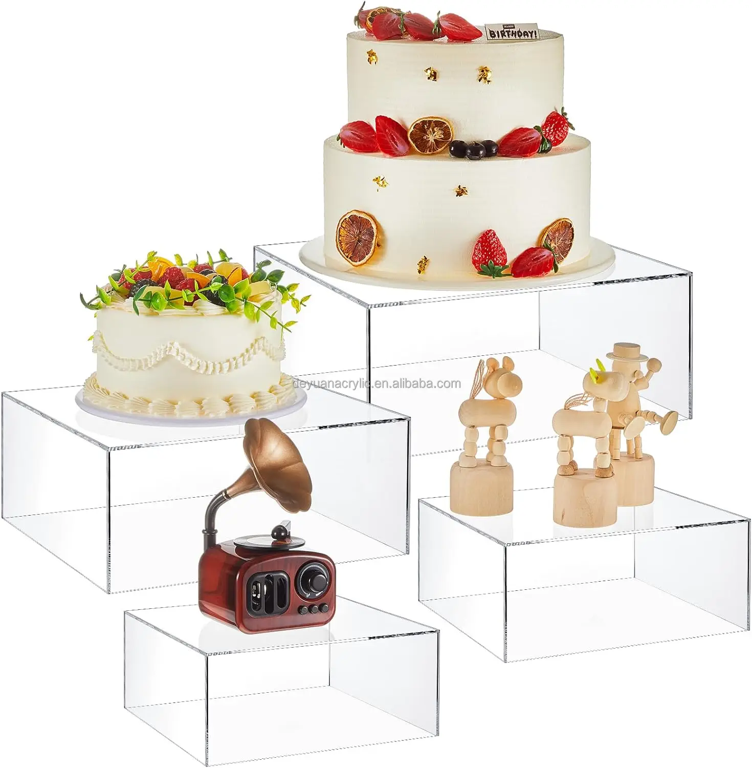 Acrylic Cube Risers - Stylish Food Display Solutions