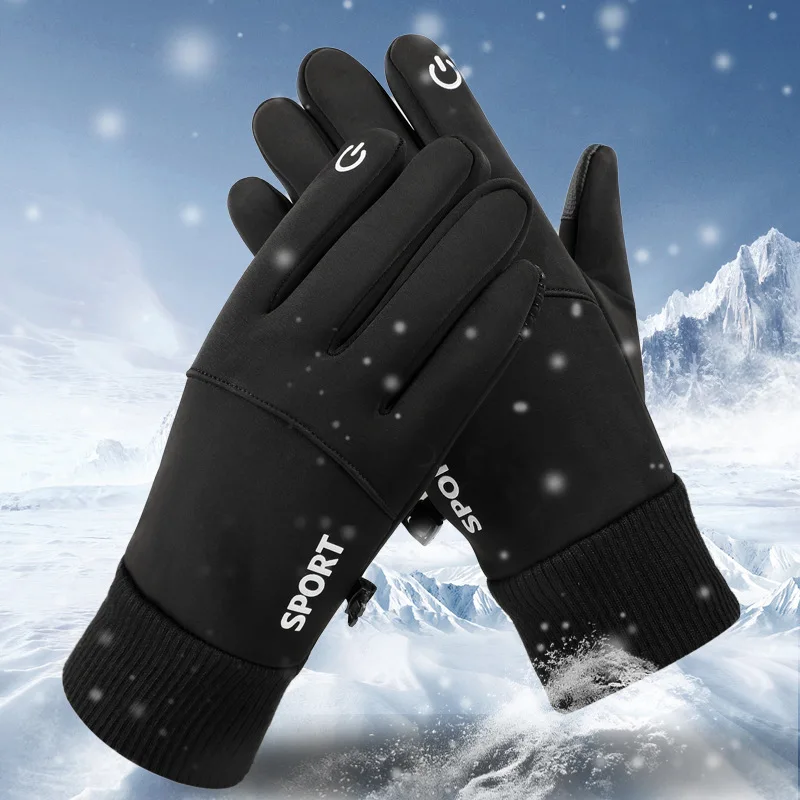 Men Women Winter Gloves Outdoor Sports Touch Screen Waterproof Fleece Gloves Ski Hiking Cycling