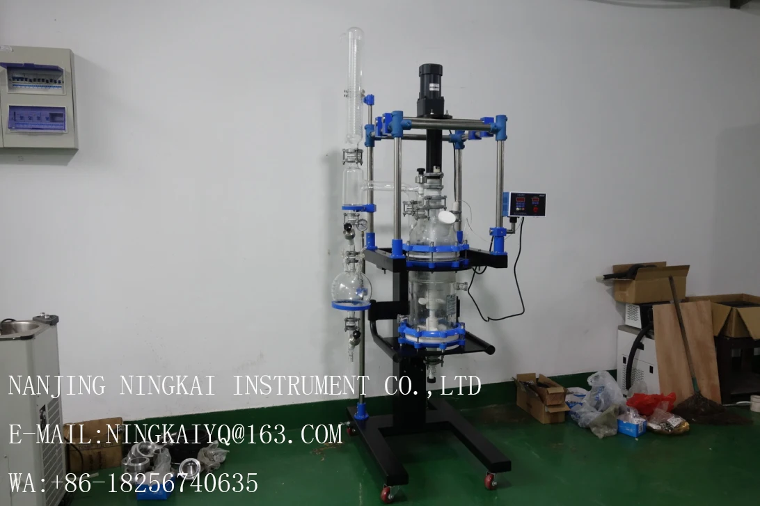 50L glass jacket automatic high pressure PLC controlled lab chemical pyrolysis reactor for esterification supplier