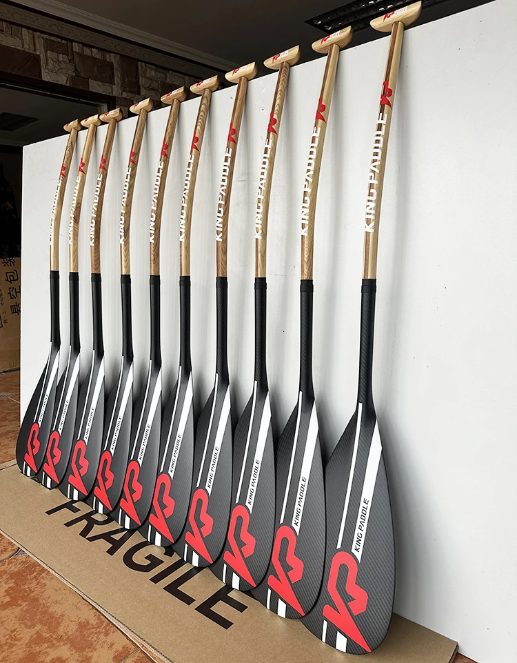 Kingpaddle Hybrid Wood and Carbon Fiber Outrigger Canoe PADDLE