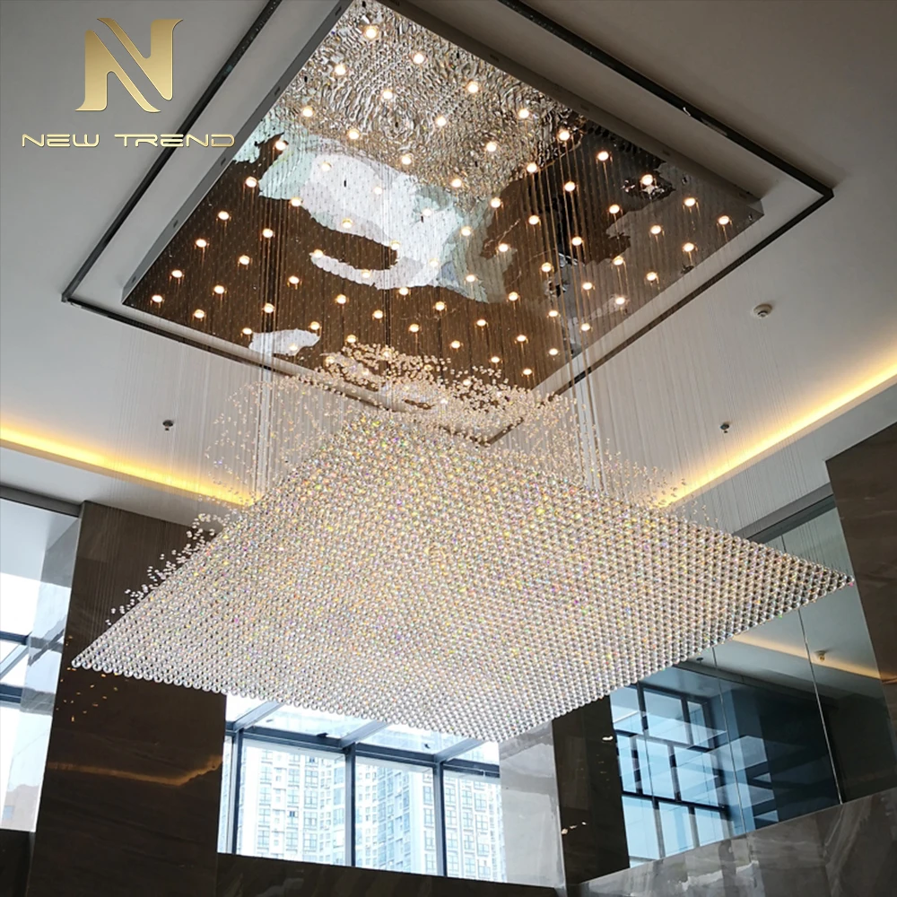 CPL-473 Large Bespoke Crystal Chandelier Modern Custom-Made LED Lighting for Hotel Lobby & Atrium